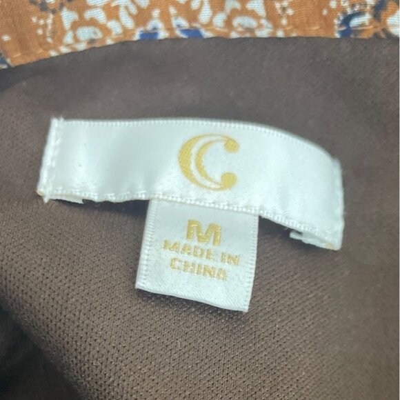 Charming Charlie Women's Brown Printed Long Sleeve Dress Sz M - Picture 8 of 9